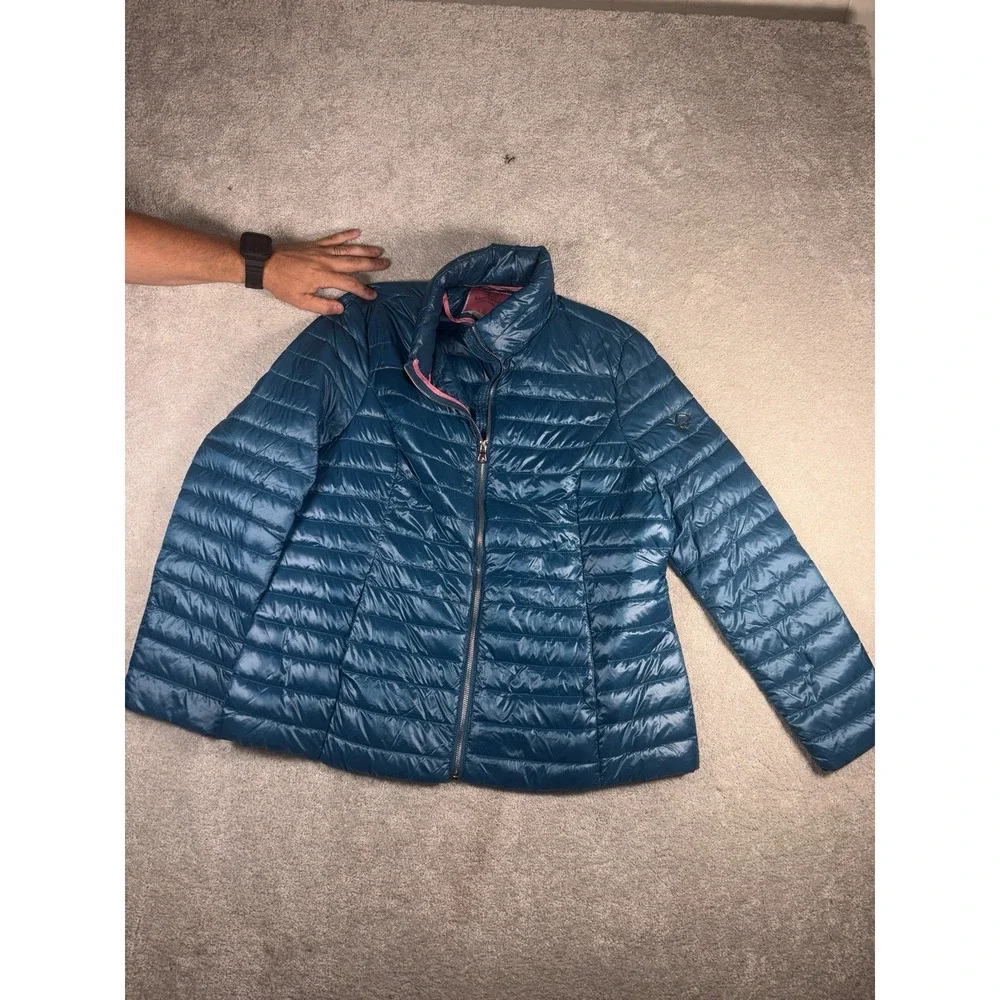 Kate Spade Packable Down Women's Puffer Jacket Xl Blue EUC